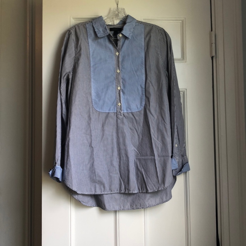 Pin-striped pullover shirt